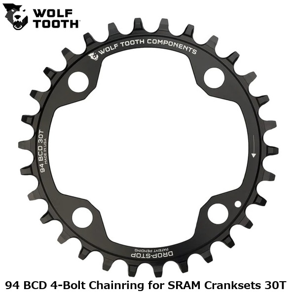 WOLF TOOTH ウルフトゥース 94 BCD 4-Bolt Chainring for SRAM Cranksets 30T