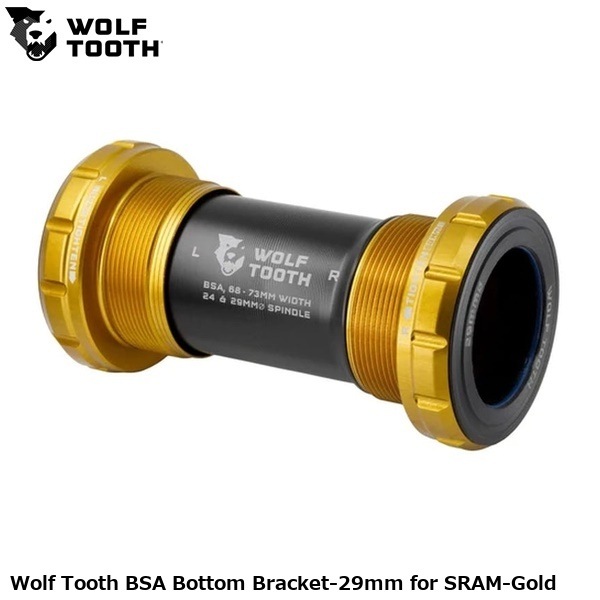 WOLF TOOTH ウルフトゥース Wolf Tooth BSA Bottom Bracket-29mm for SRAM-Gold
