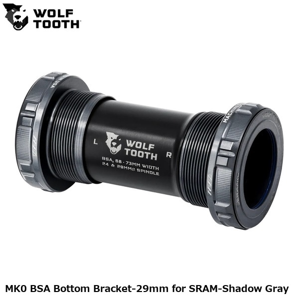 WOLF TOOTH ウルフトゥース MK0 BSA Bottom Bracket-29mm for SRAM-Shadow Gray