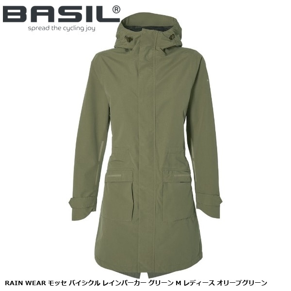 BASIL バジル RAIN WEAR モッセ バイシクル レインパーカー グリーン M レディース オリーブグリーン