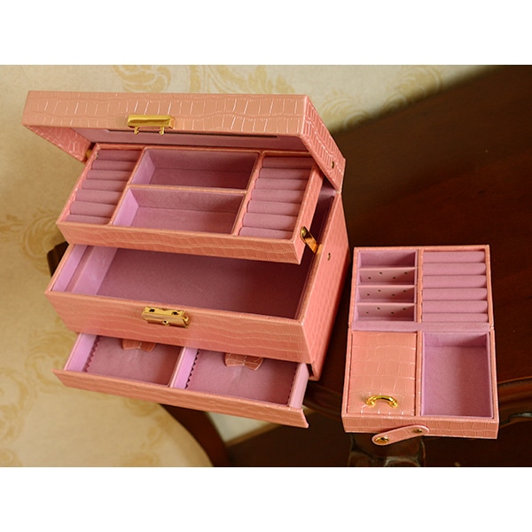 お姫様のクロコジュエリーボックス：ピンク ホワイトデーに