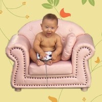 【送料無料】 子供用ソファ プリンセス 1人掛け プリンセスピンク 姫系 ドール チェア|キッズソファ-スツール