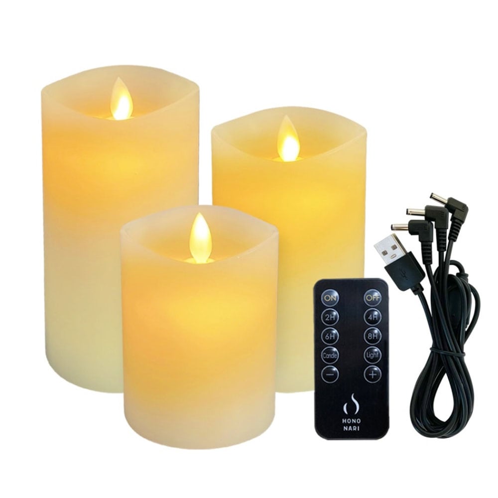 HONO NARI アロマキャンドル 3個セット Amazon.co.jp : HONONARI LEDキャンドルライト 大中小3点セット 専用