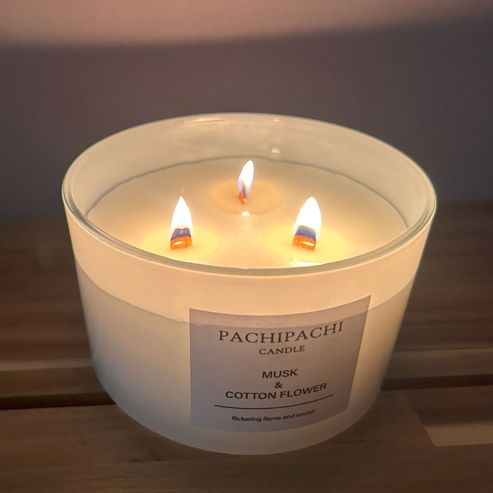 パチパチキャンドル＜ムスク＆コットンフラワー＞