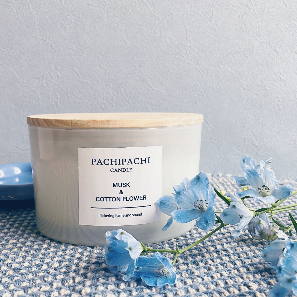 パチパチキャンドル＜ムスク＆コットンフラワー＞