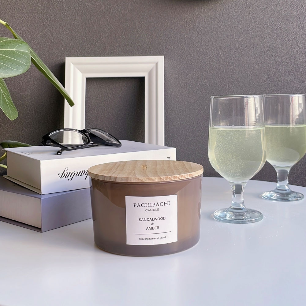 パチパチキャンドル＜サンダルウッド＆アンバー＞