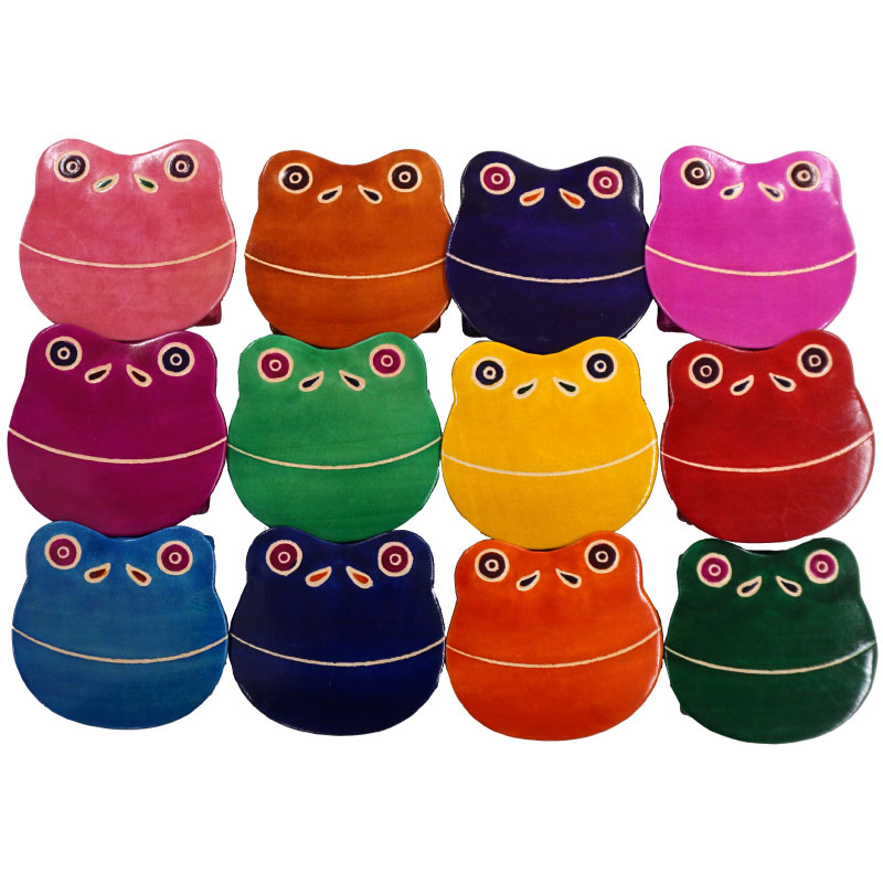 山羊革 アニマルコインパース カエル（12個入り） | 第3世界ショップ