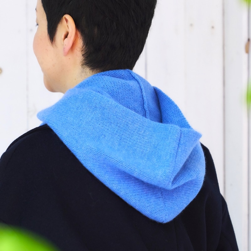 人気✨BLAMINK カシミヤ100%ニットベスト ファー ライトブルー 人気