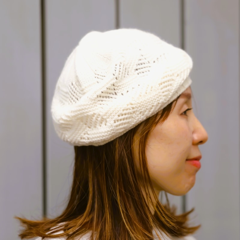 カシミヤ100％ ニット帽（ホワイト） | 第3世界ショップ 卸販売用
