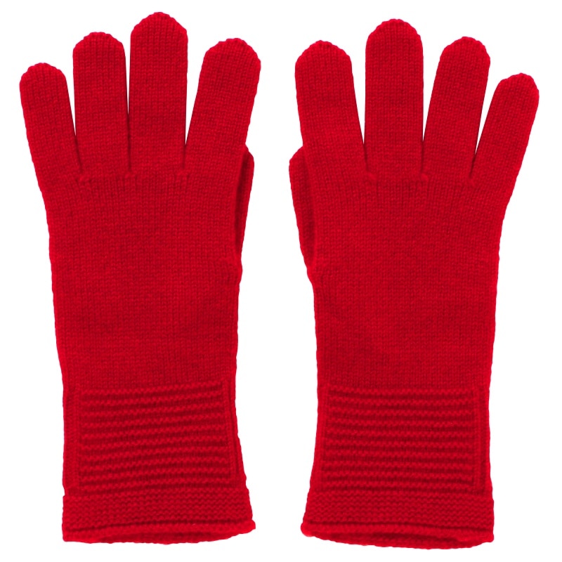 カシミヤ100％ 5本指手袋（赤） | 第3世界ショップ 卸販売用