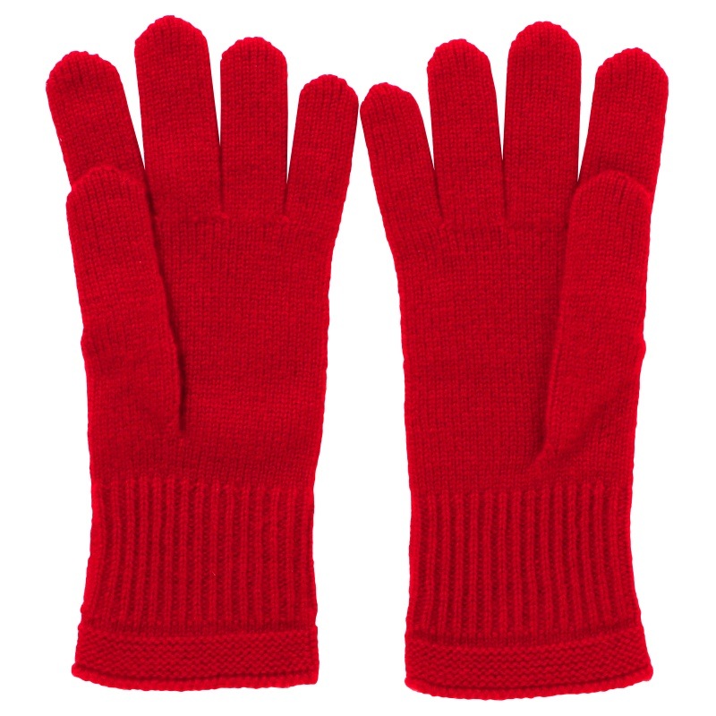 カシミヤ100％ 5本指手袋（赤） | 第3世界ショップ 卸販売用