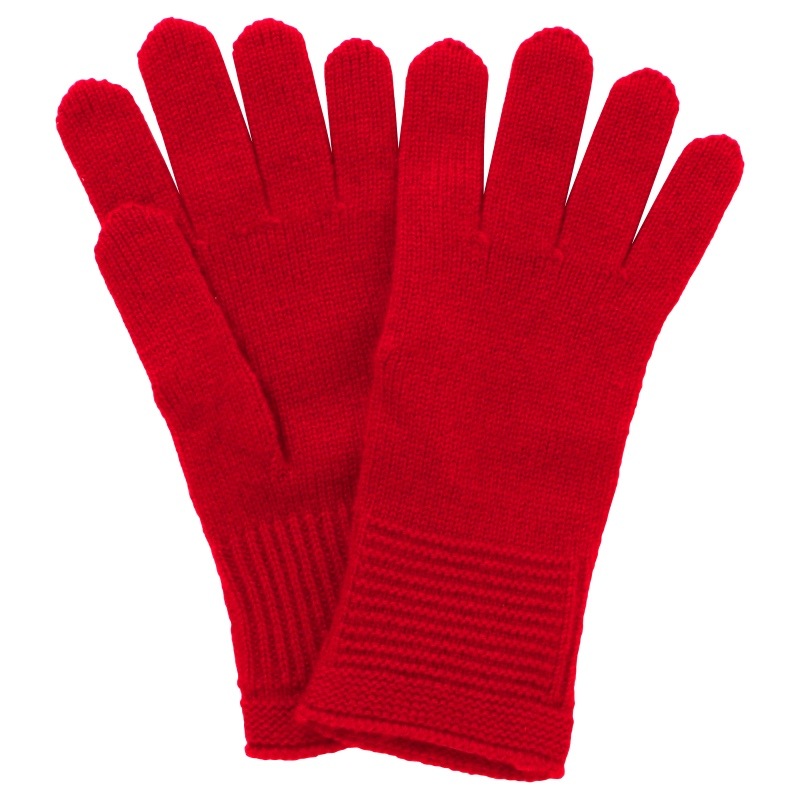 カシミヤ100％ 5本指手袋（赤） | 第3世界ショップ 卸販売用