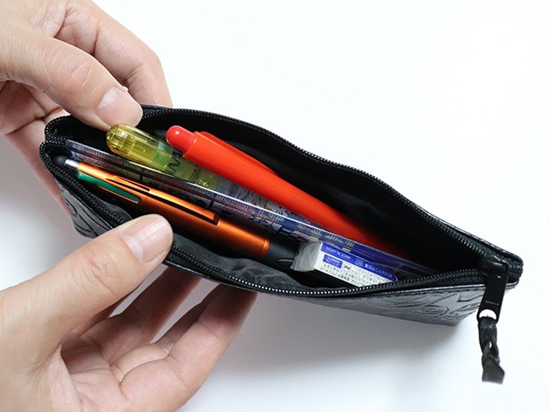 山羊革 ペンケース エトピリカ柄（ピンク） | 第3世界ショップ 卸販売