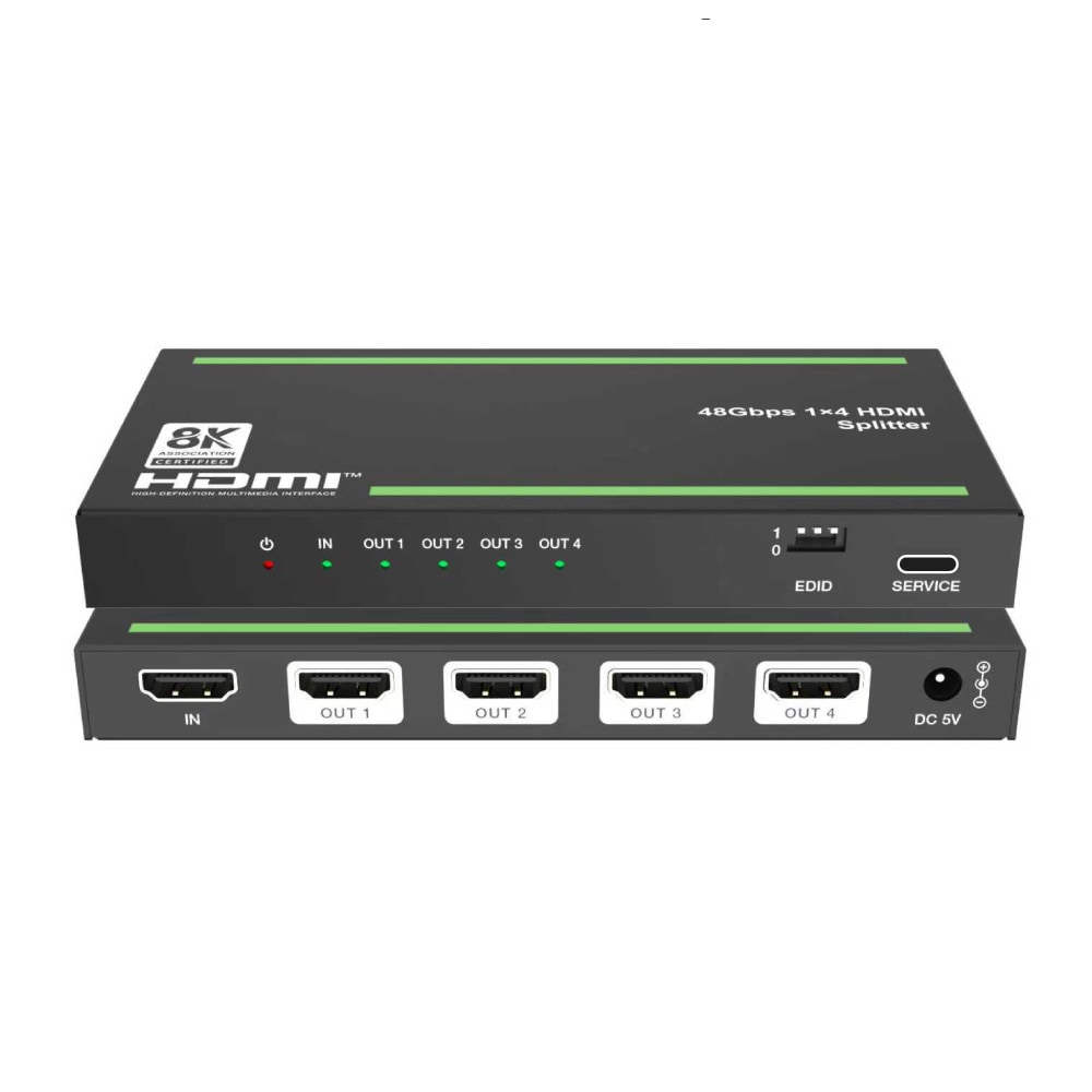 DAIAD 48Gbps HDMI 1入力4出力 分配器 [ HDMI 2.1 / 8K60Hz / 4K120Hz対応 ] DolbyAtmos DD+パススルー DHD-DSP14-8K