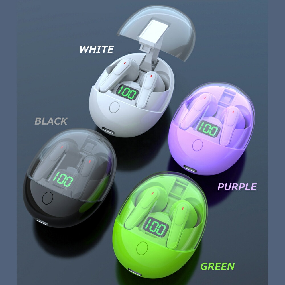 【押すだけで開く】ワイヤレスイヤホン Bluetooth5.3 EDR ACCコーデック コードレス イヤホン 自動ペアリング ワンタッチ操作 ハンズフリー通話 ブルートゥースイヤホン iPhone Android 通勤 通学 運動 Type-C 残量表示 たまごサイズ かわいい