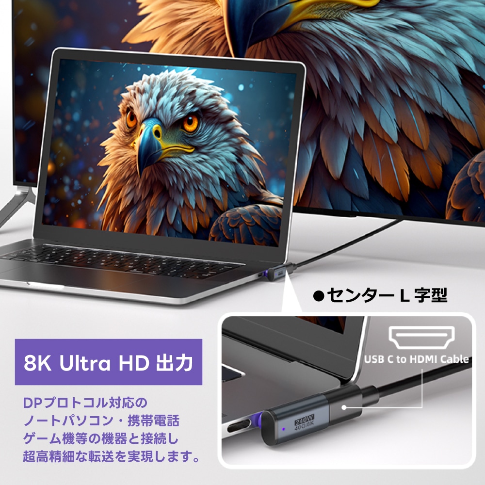 DAIAD Type-C マグネット変換アダプター [24PIN / 40Gbps / 8K映像出力]【 映像出力 8K対応】マグネット充電 変換アダプター USB4.0 USBC iPhone17 映像転送 40Gbps タブレット MacBook ノートパソコン iPad 動画転送 L字 I字 90度 ぬきさし不要