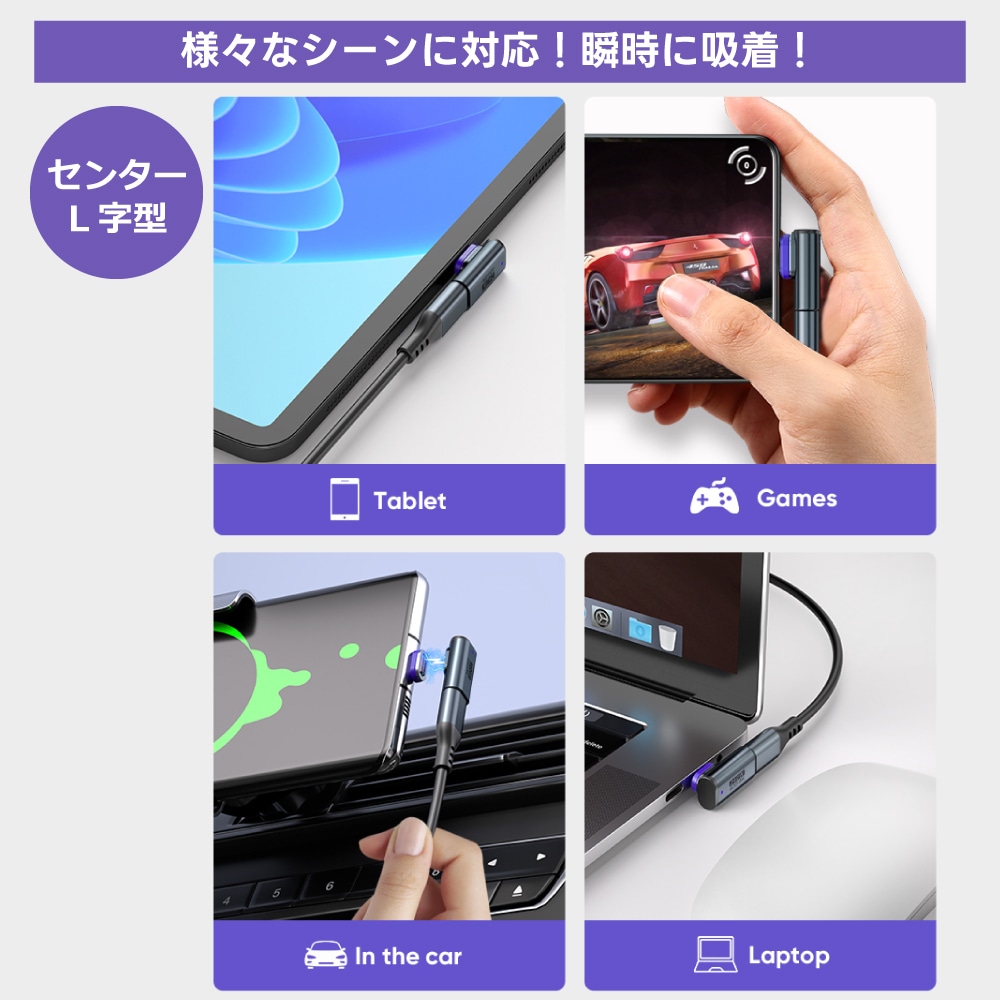 DAIAD Type-C マグネット変換アダプター [24PIN / 40Gbps / 8K映像出力]【 映像出力 8K対応】マグネット充電 変換アダプター USB4.0 USBC iPhone17 映像転送 40Gbps タブレット MacBook ノートパソコン iPad 動画転送 L字 I字 90度 ぬきさし不要