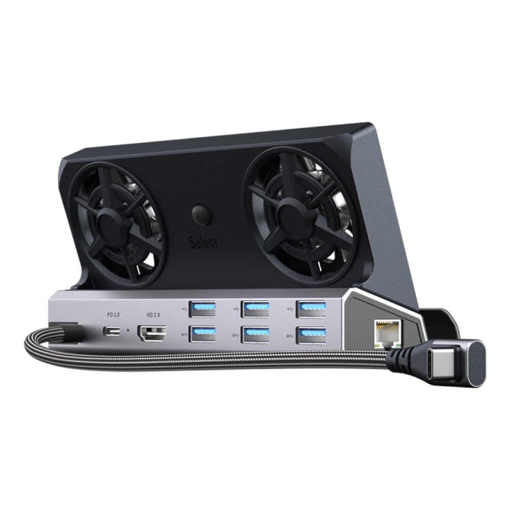 【 Switch2互換】9in1 ドッキングステーション デュアルファン 冷却 HDMI 4K@60Hz TVモード Type-C PD3.0 100W 高速充電 USB×6 RJ45 【 Switch / Steam Deck対応】