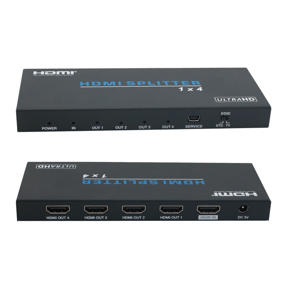 HDCPパススルー + 同時出力】HDMI 分配器 4K@60Hz 1入力4出力