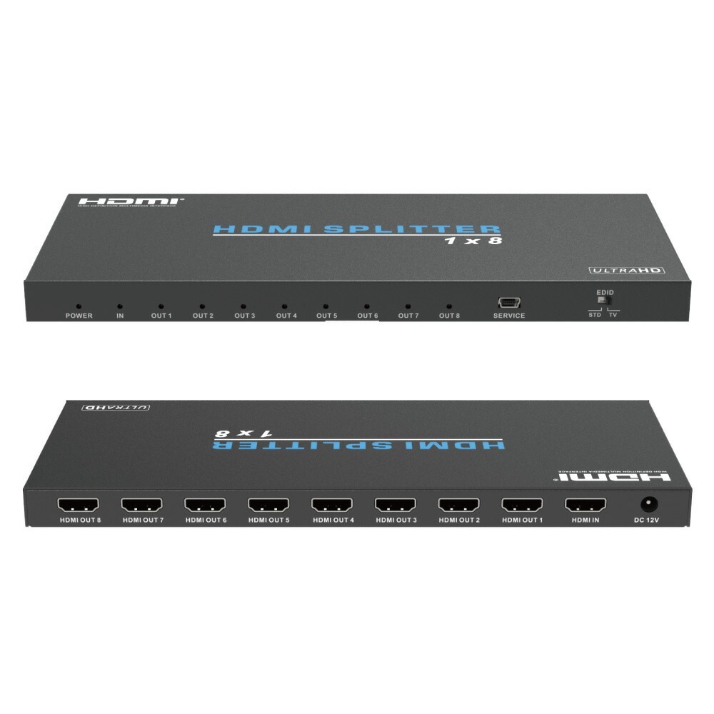 【HDCPパススルー + 同時出力】HDMI分配器 4K@60Hz 1入力8出力 HDR  HDCP2.3 18Gbps スプリッター EDID PS5 Xbox 1080P@120Hz BDレコーダー キャプチャ