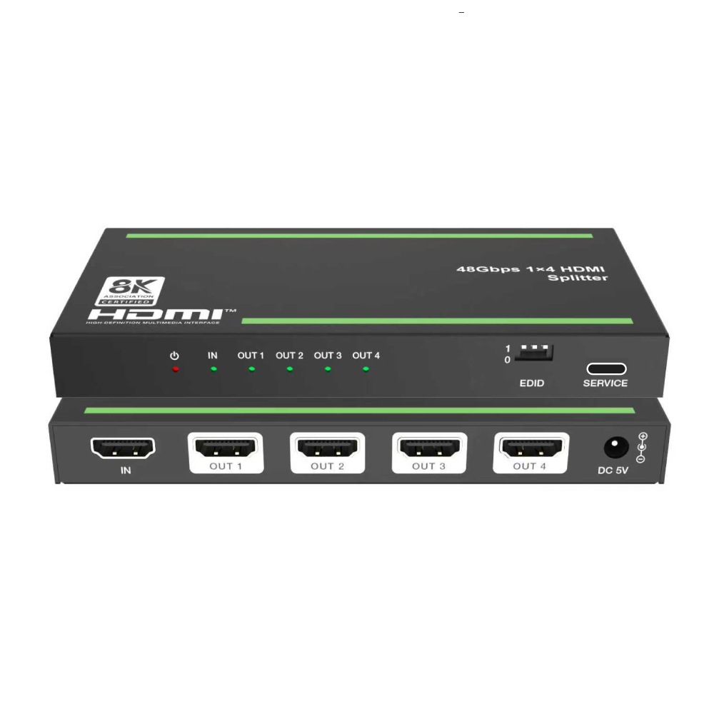 DAIAD 48Gbps HDMI 1入力4出力 分配器 [ HDMI 2.1 / 8K60Hz / 4K120Hz対応 ] DolbyAtmos DD+パススルー DHD-DSP14-8K