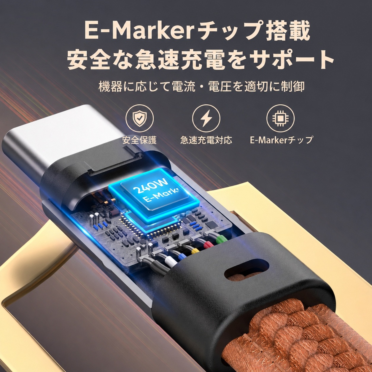 PD240W対応 Type-C レザー ストラップ 充電ケーブル｜短い CtoC 充電専用ケーブル キーホルダー DTC-STP-LTH