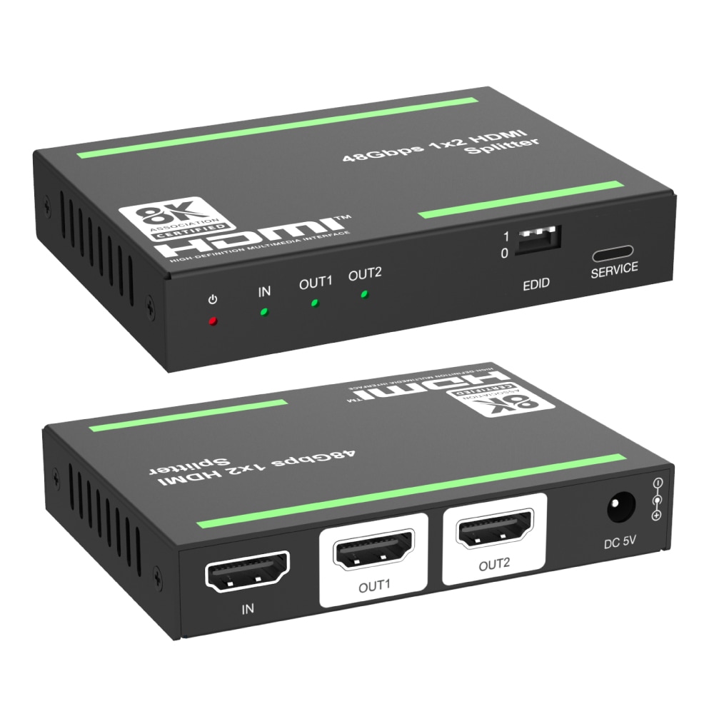 DAIAD HDMI分配器 1入力2出力 [8K 60Hz / 4K 120Hz / HDCP 2.3対応] VRR Dolby Atmos DD+パススルー