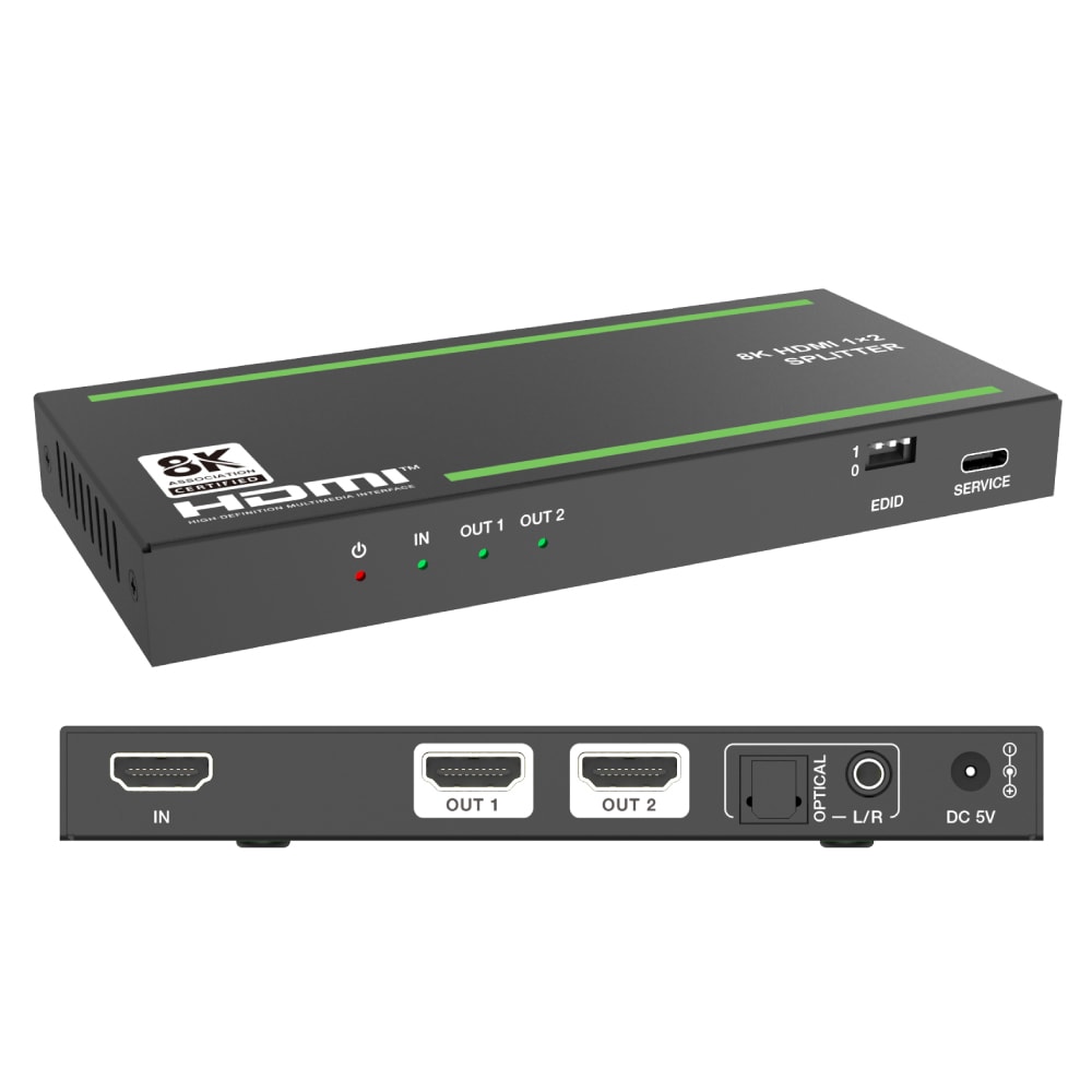 DAIAD HDMI分配器 1入力2出力 [8K 60Hz / 音声分離 / HDCP 2.3対応] 4K@120Hz VRR Dolby Atmos DD+パススルー