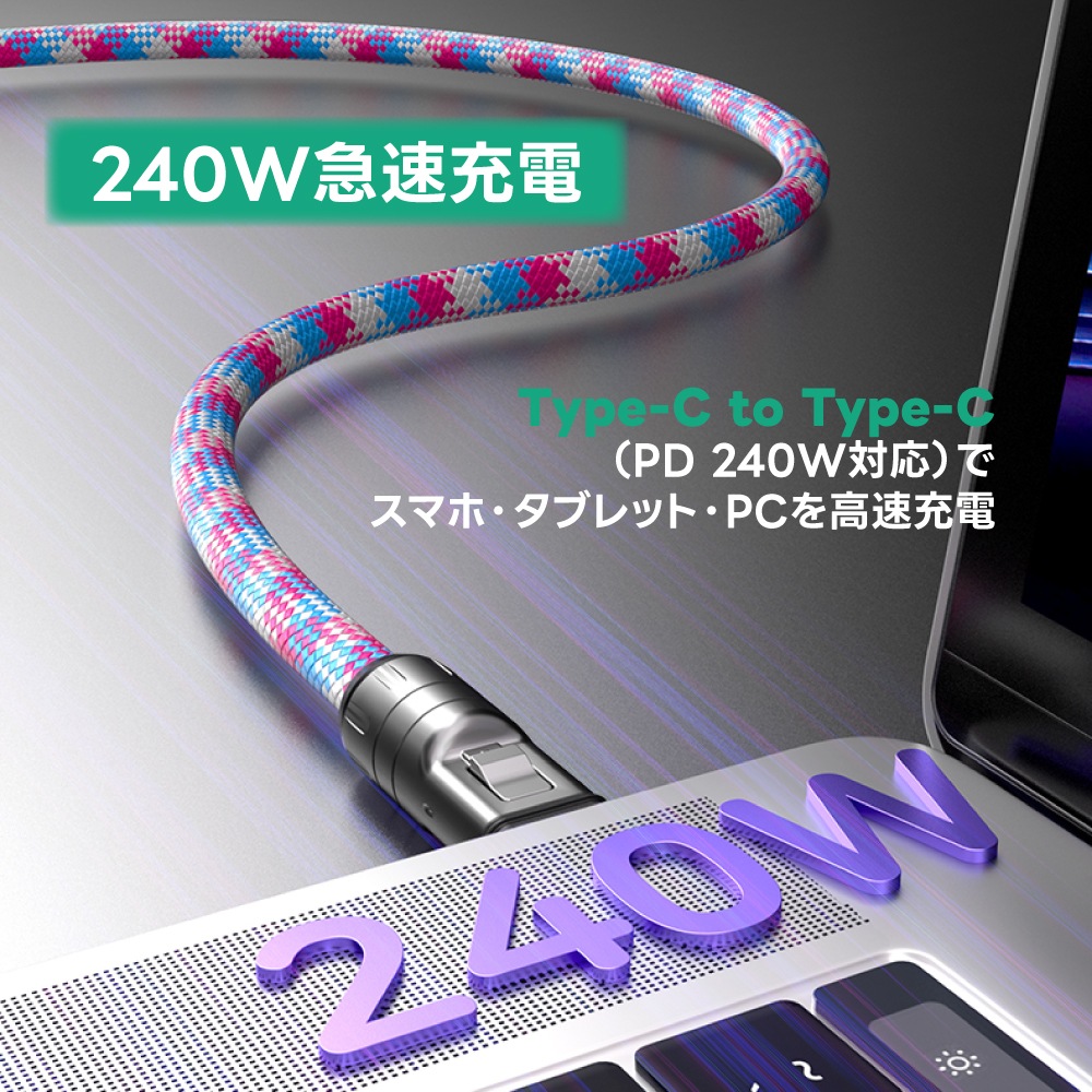 DAIAD 充電ケーブル一体型 スマホショルダーストラップ [Type-C / PD 240W対応]