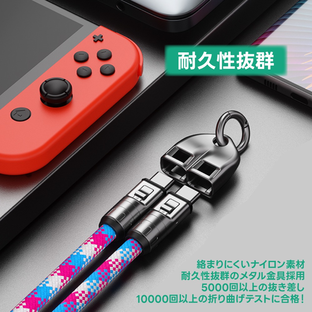 DAIAD 充電ケーブル一体型 スマホショルダーストラップ [Type-C / PD 240W対応]