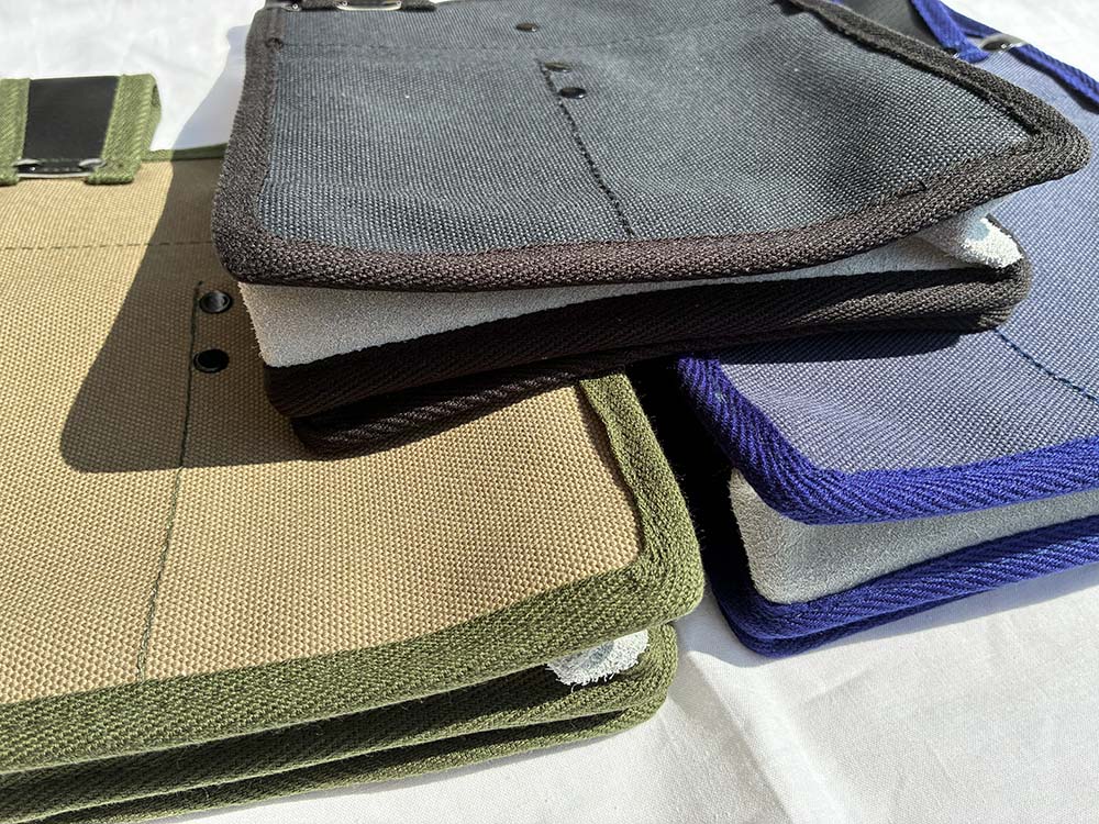 鳶壱 国産帆布製工具腰袋 2段腰袋 充実な5ポケット 全3色 NO115 made
