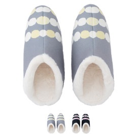 おウチスリッパ ムートンドット柄 DF22D38/DF22D38-1