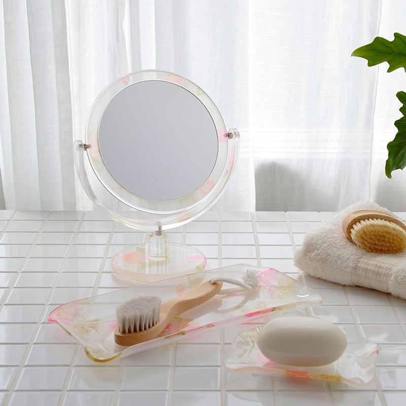 シアーローズ コスメティックミラーO型 GM-RO42(平面鏡&5倍拡大鏡