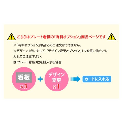「デザイン変更」 プレート看板 有料オプション