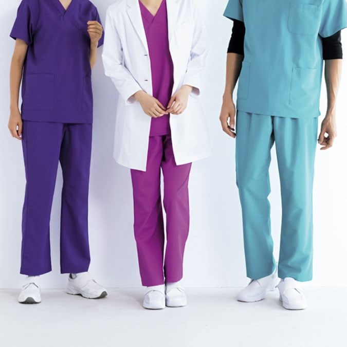 【スクラブ パンツ】 男女兼用 「綿のような肌触り」　17色 SS～4L  股下64～75cm  ナースウェア 看護師/医師ユニフォーム