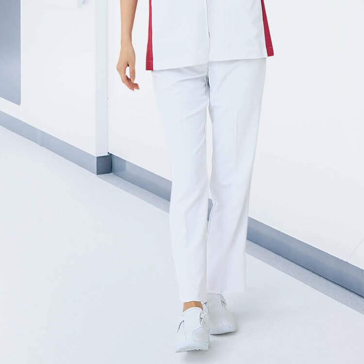 【看護師パンツ レディース】  透け防止 「快適なカシミヤタッチ」 吸汗速乾  S～4L  4色/ナース服ズボン