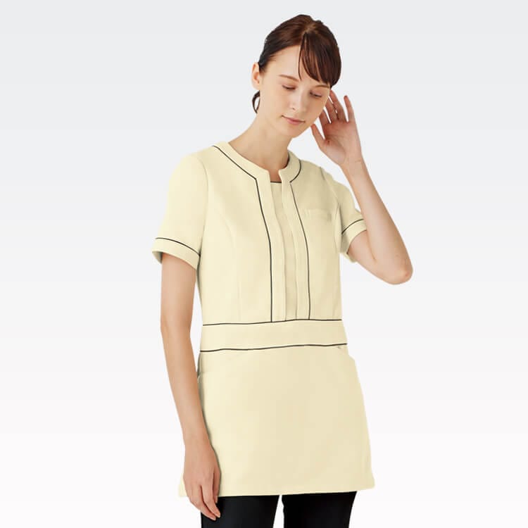 【エステサロン制服 チュニック】 ニット素材 5号～15号 3色 クリニックユニフォーム