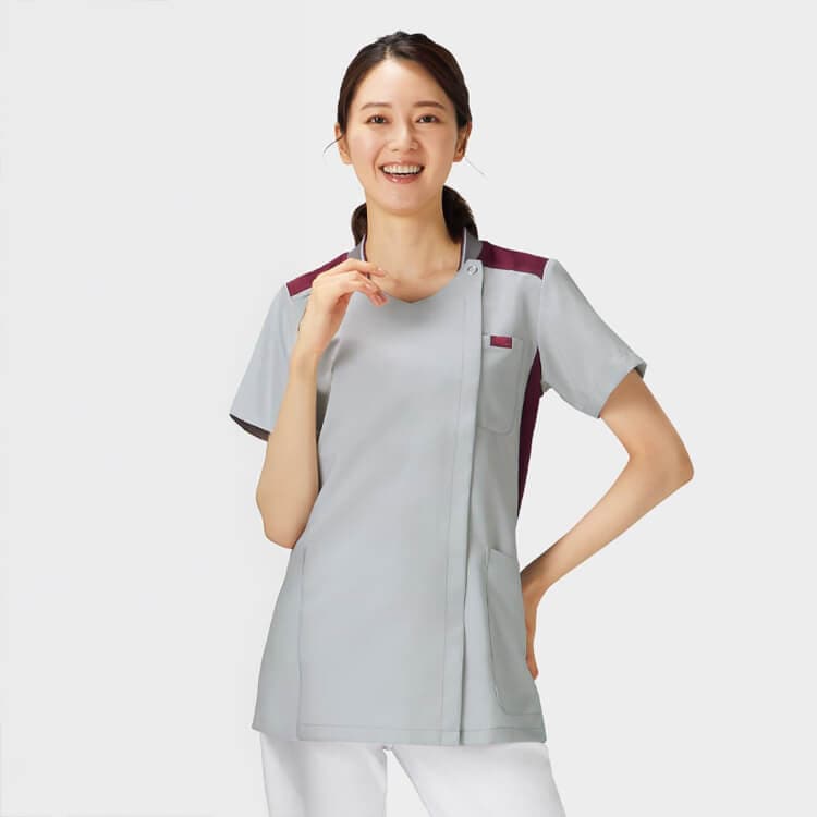 【ジップスクラブ レディース】 夏服におすすめ！「涼しい 汗が目立たない素材」4色 / ナースウェア