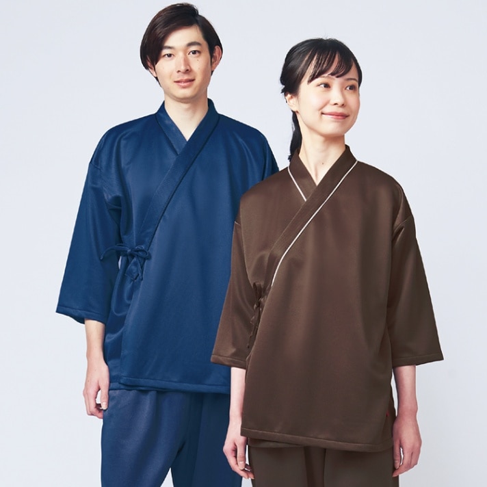 【入院着上衣 男女兼用】 八分袖 帯電防止 S～3L 5色/検診衣 (SUI79-50)