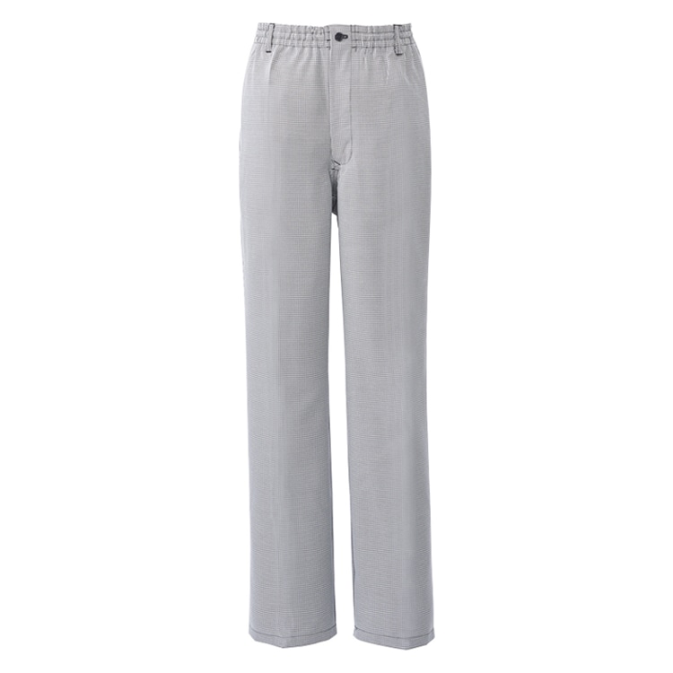 【キッチン 厨房ズボン】 千鳥格子柄 イージーパンツ   ウエストゴム  股下 76/78cm  調理場パンツ