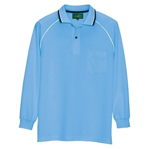 【ポロシャツ長袖 男女兼用】 帯電防止素材  SS～5L  6色  作業着/スタッフユニフォーム