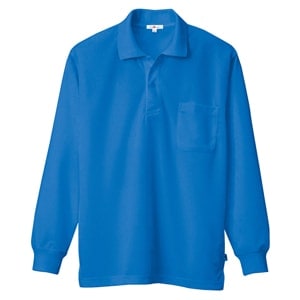 【作業着ポロシャツ長袖】 男女兼用 汗をかいても不快軽減のドライメッシュ  SS～6L 6色/業務ユニフォーム (IIS10578)