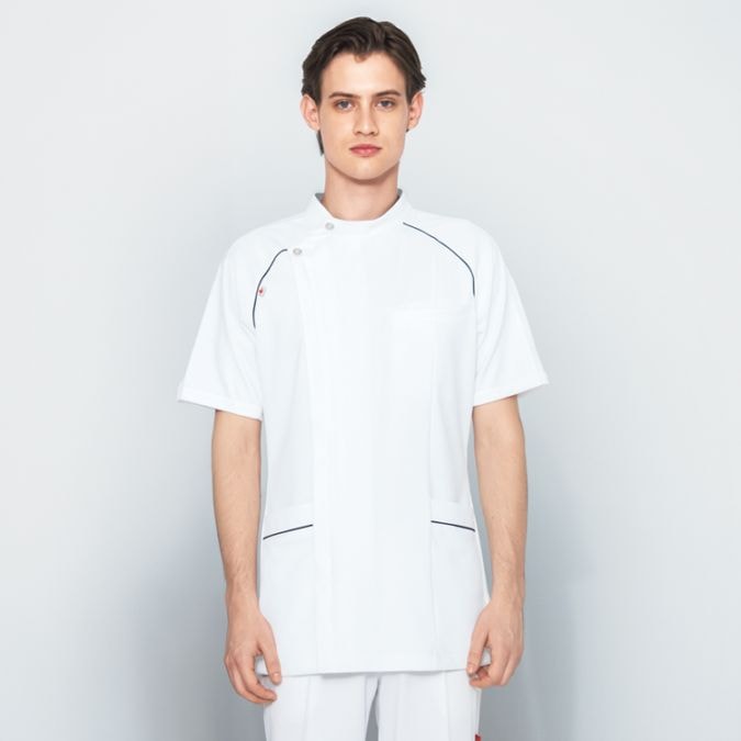 【新品未開封】le coq sportif 白衣上下セット ケーシータイプM ケーシー白衣 メンズの通販－ルコックスポルティフ・ドクターウェア