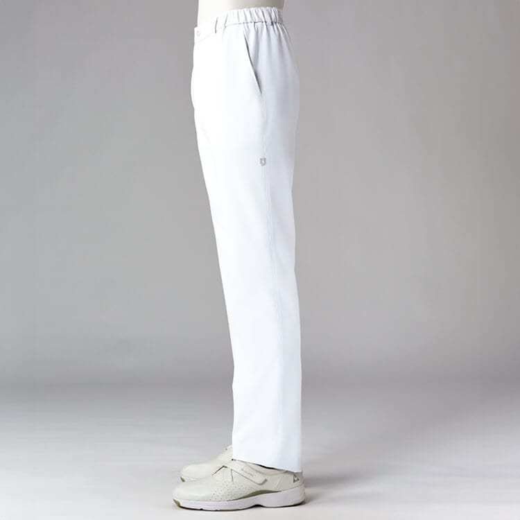 【看護師パンツ メンズ】 医師ズボン 「ストレッチ抜群！」 透け防止 S～EL　ホワイト ブルー 白衣スラックス/ルコック