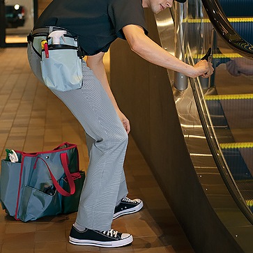 【作業着ズボン メンズ】 ストレッチ・撥水撥油素材・ウェストゴム SS～7L  清掃制服/店舗ユニフォーム (SEL6140)