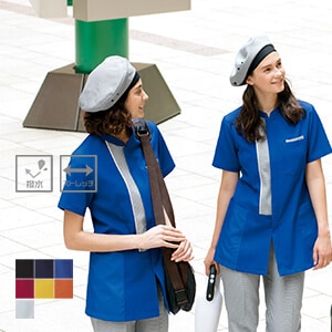 【清掃作業着 レディース】 スモック丈長め 7色　SS～4L  ビルメンテナンスユニフォーム/掃除用制服 女性用 (SEL6402)