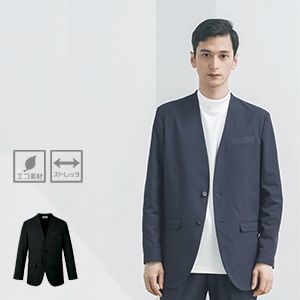 【ジャケットスーツ メンズ用】静電気防止「腕が動きやすい！快適ストレッチ」内ポケット付き/ショップ店員制服 男性用