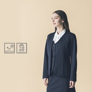 【事務服カーディガン】 高機能ニット素材　2WAYストレッチ　湿度コントロール / 会社制服