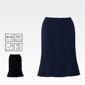 【事務服スカート 通年】 マーメイド ・ ニットストレッチ  5～23号 2色　会社制服