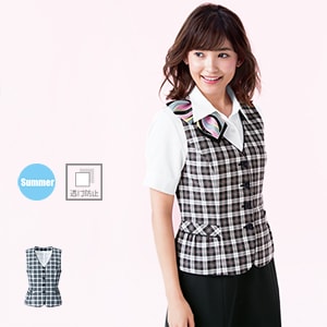 【事務服ベスト】夏服・清涼消臭素材・5～21号　2色 (BOMAV1832)